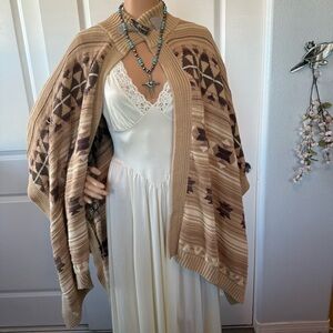 Ralph Lauren Beige and Brown Native American PonchoL/XL
